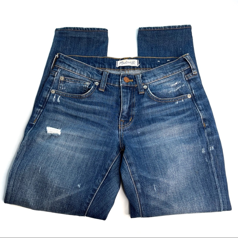 Madewell Slim Boyjean Distressed Blue Cropped 23